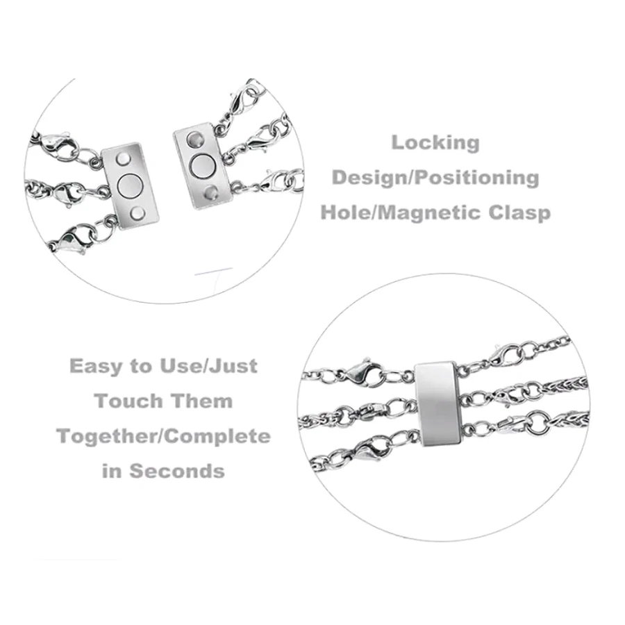10sets Layered Necklace Clasps Magnetic Bracelet Connector Multi Strands Clasp - Image 4 of 4