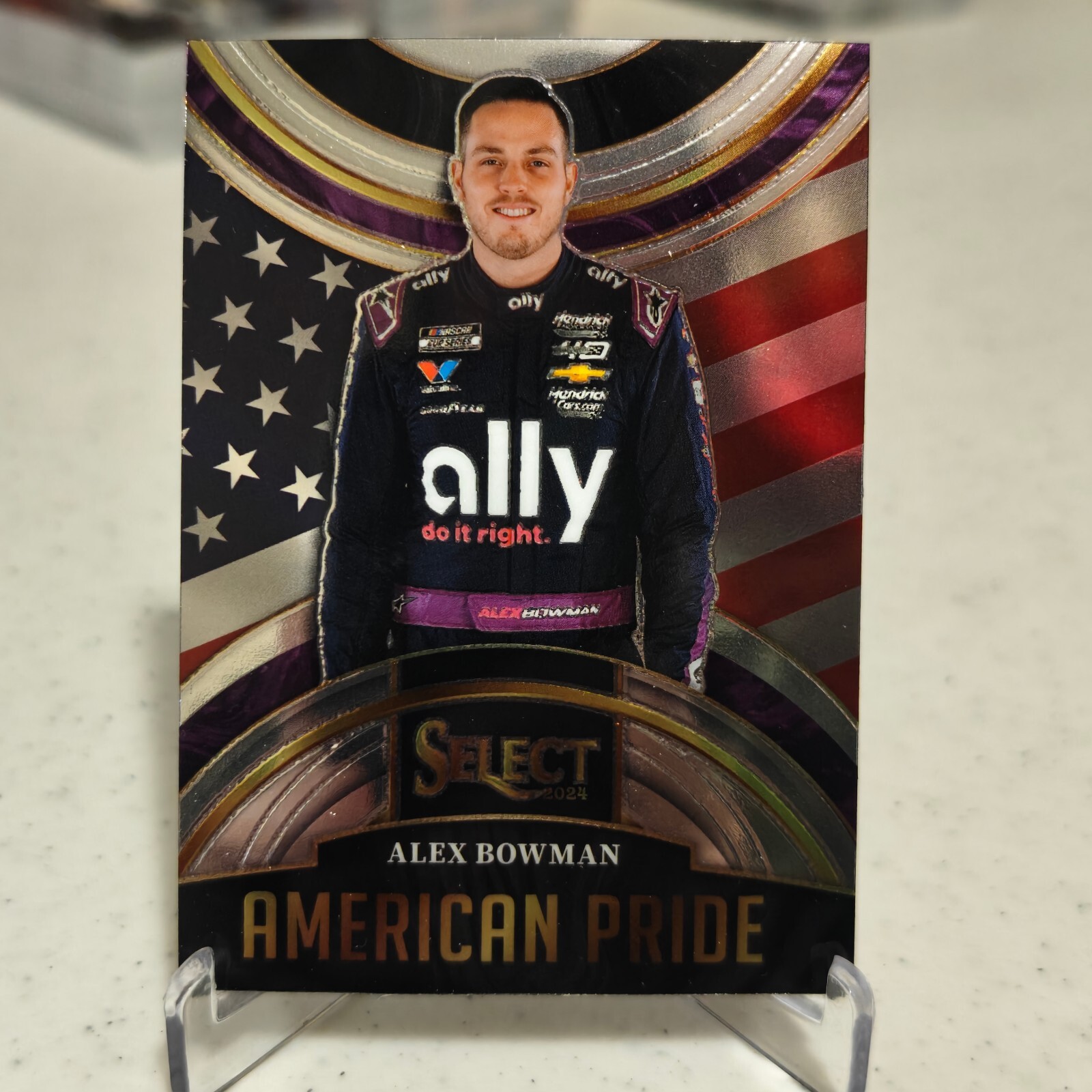 ALEX BOWMAN 2024 PANINI SELECT RACING NASCAR AMERICAN PRIDE INSERT #28