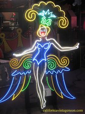 💃 Vintage 1980’S VEGAS SHOWGIRL DIVA Neon Sign Antique Bar lounge collectible💃
