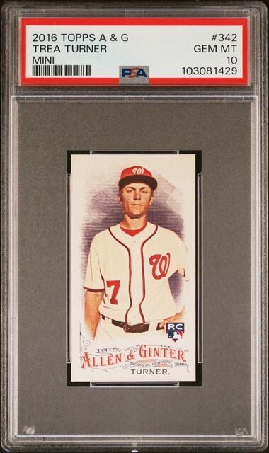 TREA TURNER 2016 Topps A & G MINI #342 PSA 10 GEM MT RC