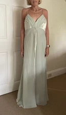 Aspeed Pale Green Chiffon Prom Evening Gown With Satin Inset Size XL