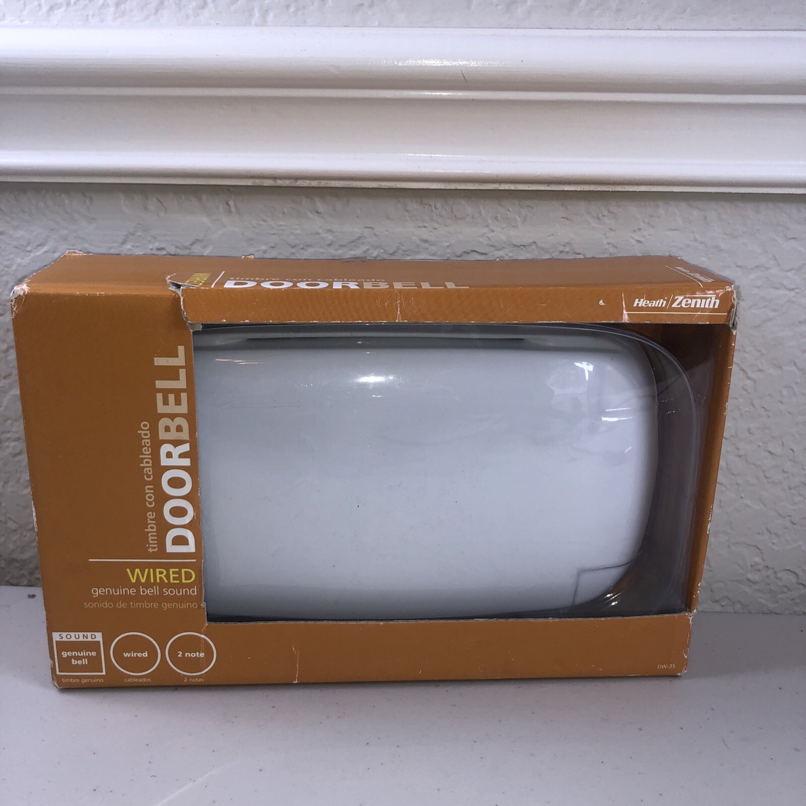 Heath Zenith Wired Doorbell Kit with Genuine Bell Sound, 2 notes, DW-35