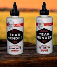 2 TG-6  TEAR MENDER  Instant Fabric  Leather Adhesive 6 oz Non-Toxic Fix