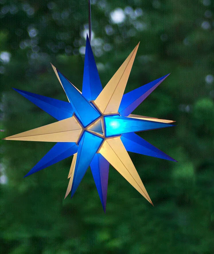 21” *4 Moravian Star - Hanging Outdoor Christmas Star Light - Bright Porch  Light