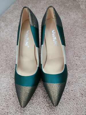 Wenfuni Women's Fashion High Heel Green Pointed Toe Stiletto