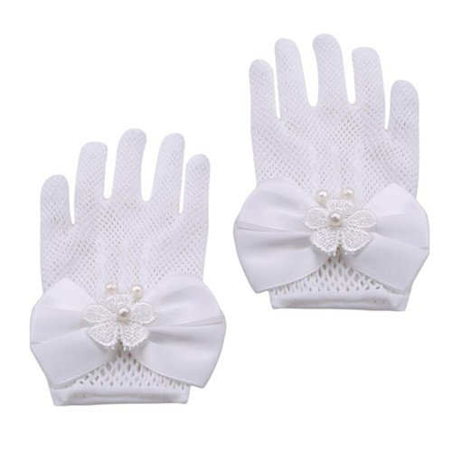 Jerbro 3-teiliges Damen Kostüm-Set – Schwarz-weiße Stola, Spitzenhandschuhe & Zylinder-Haarspange