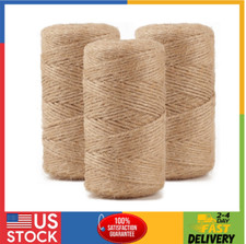 984 FT Natural Jute Twine, Twine String, 3ply Thin Ribbon Hemp Twine 3 Roll