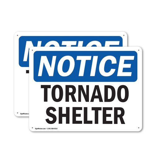 (2 Pack) Tornado Shelter OSHA Notice Sign Decal Metal Plastic - 第 1/23 張圖片