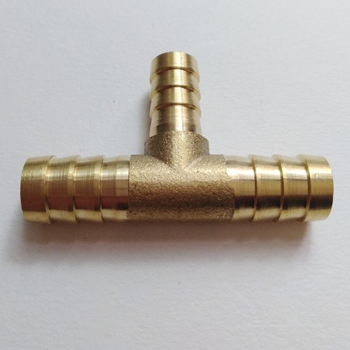 1/2" X 3/8" HOSE BARB TEE Brass Pipe 3 WAY T Fitting Gas Fuel Water Air M834