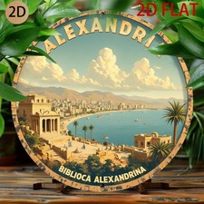 Aluminum Metal Sign Alexander Egyptian Vintage 8 Inch Round Funny Art