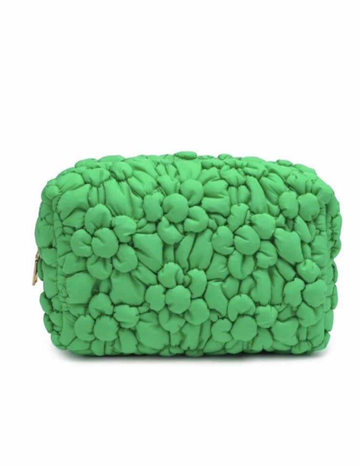 Urban Expression NWT large Kelly Green Floral Pop Cosmetic Bag