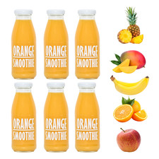 Orange Smoothie, 100% Fruit-Based, 6 x 240ML Snack, Healthy Diet, Glass bottle
