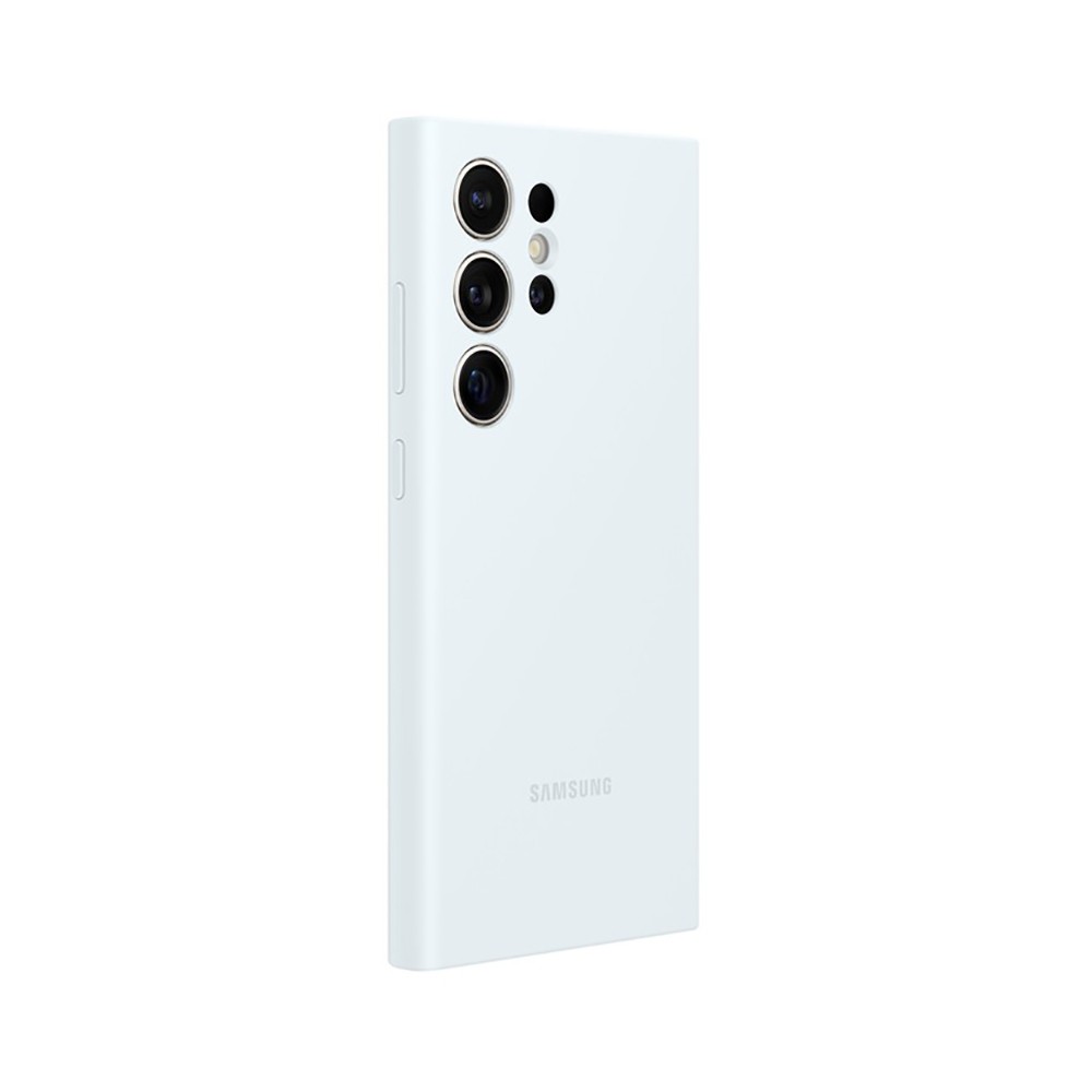 Coque Galaxy S24 Ultra en silicone gris clair pour le bureau