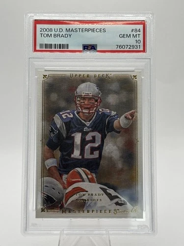 2008 Upper Deck Masterpieces Tom Brady PSA 10 GEM MT Card #84