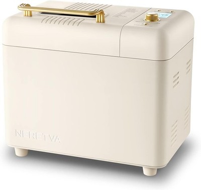 Neretva Bread Machine, 2.2LB 15-in-1 Bread Maker, Dual Heater Breadmaker PE9706U