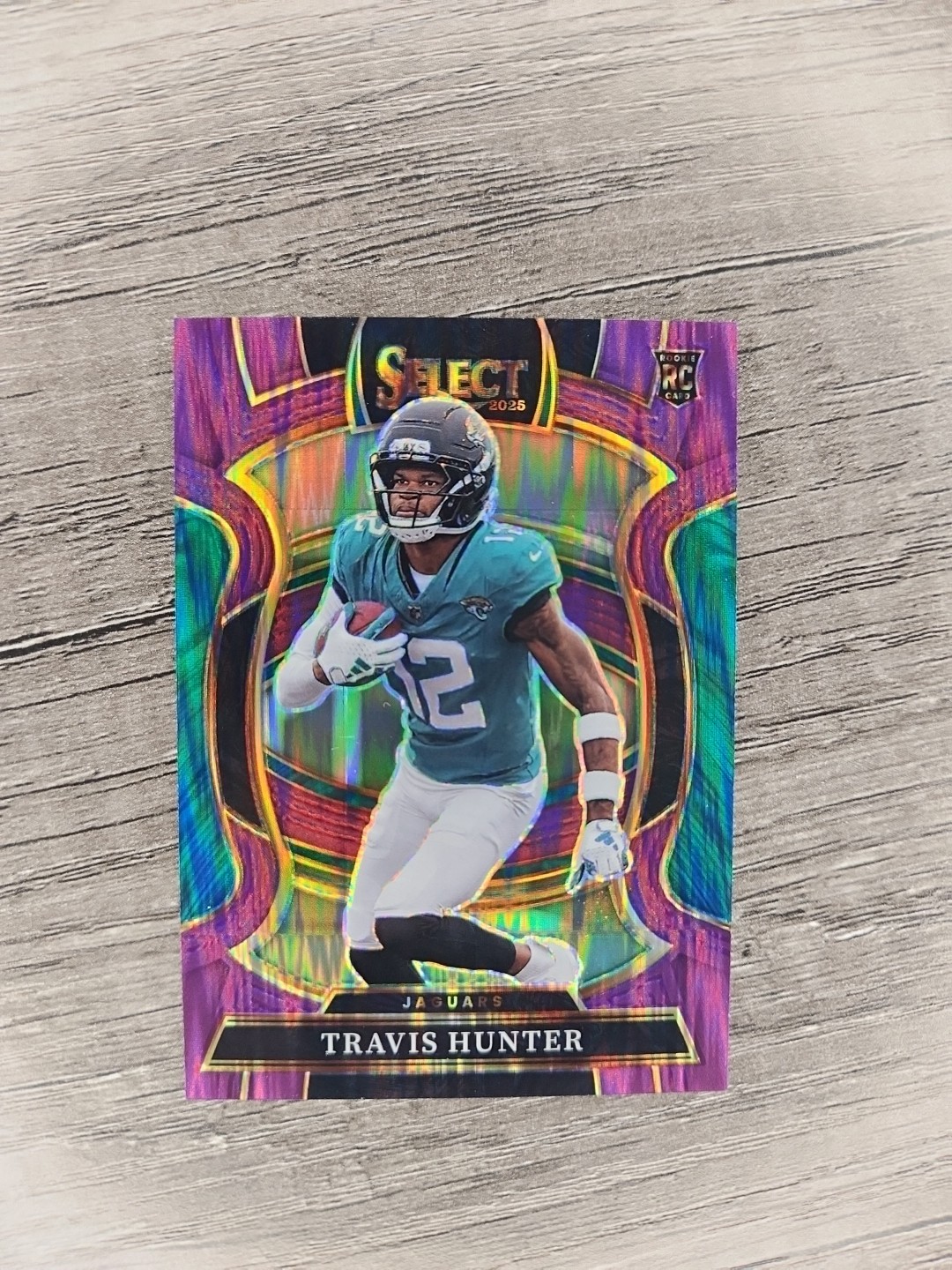 2025 Panini Select Travis Hunter #28 Purple Flash Prizm /699 RC Jaguars