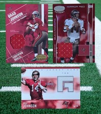Three Tampa Bay Buccaneers Quarterback Brad Johnson Game Used Jersey Card Lot #2