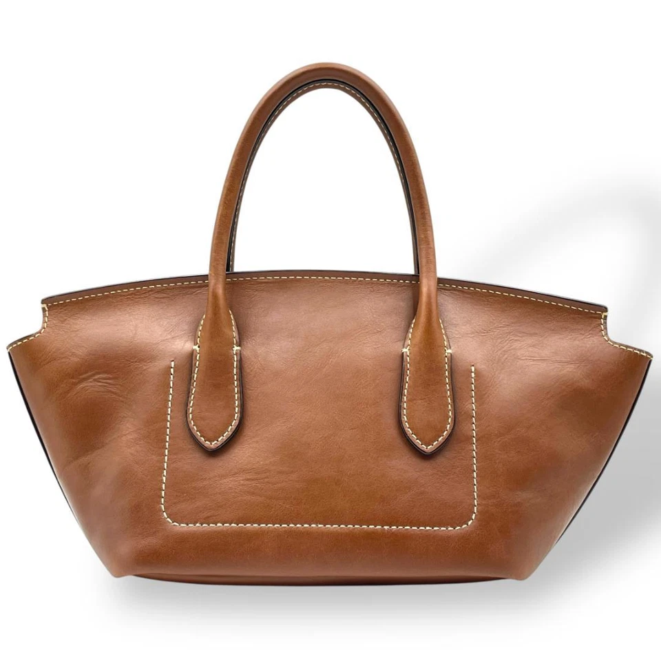 Polo Ralph Lauren Bellport Calfskin Turnlock Small Satchel Bag Brown 2way - Image 4 of 4