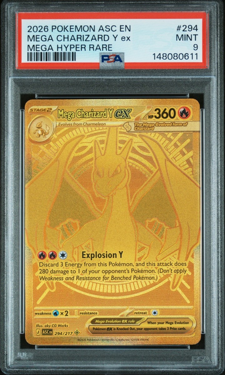 MEGA CHARIZARD Y EX #294 PSA 9 MEGA HYPER RARE 2026 POKEMON