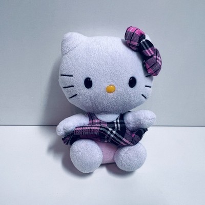 TY - Hello Kitty - Kleid lila kariert - Sanrio - 15 cm groß - GUT