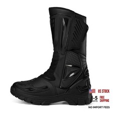 Motorcycle Boots for Men Women and Motocross Riding 10 Women/8.5 Men Black