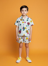 Vintage 50s Unworn Size 5-6 years unisex Kids Playsuit shorts shirt cotton