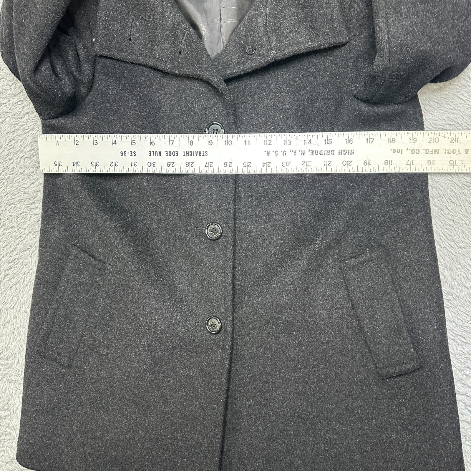 Lauren Ralph Lauren Overcoat Womens Small Gray Wool Mix Button image 10