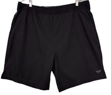 Speedo Swim Trunks Mens XL Black Techvolley UPF 50 Beach Swim Shorts Vacation