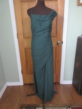 JJ's House One Shoulder Stunning DARK Emerald Green Evening Gown, Size 6 to 8