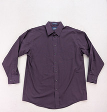 Stafford Men's Dress Shirt Size 16 x 32/33 Purple Long Sleeve Wrinkle-Free