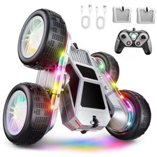 Remote Control Car for Boys 4-7, 360  Flips Rotating RC Stunt Car with Silver