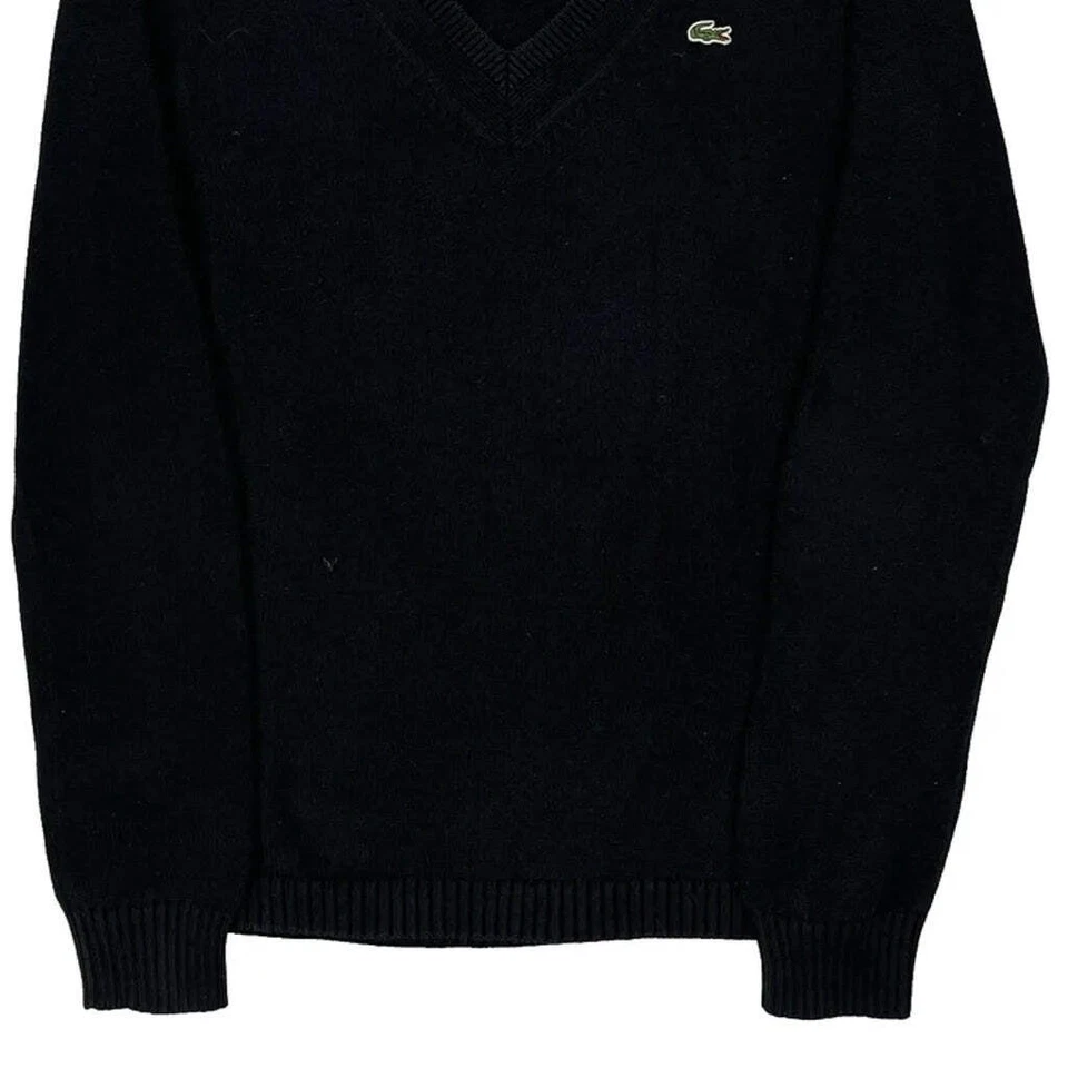 Lacoste V-Neck Sweater - Medium Black Cotton - Image 4 of 4