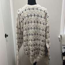 Vintage Fieldmaster Grandpa Sweater Men Large Tall 100 Cotton USA Made NWT