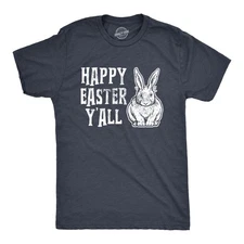 Mens Happy Easter Yall T shirt Funny Bunny Saying Egg Hunt Basket Gift for Him