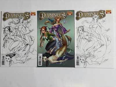 Damsels #1 Scott Campbell +2 Sketch Variants Lot Of 3 Books Dynamite Comics NM
