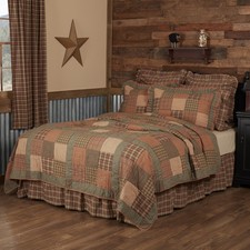 Rustic Queen Quilt Set Green Crosswoods Cotton VHC Brands