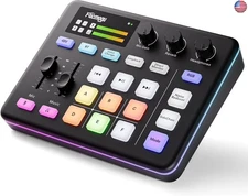 Facmogu G9 Gaming Audio Mixer, Audio Interface w/3.5mm/XLR Mic In, RGB,