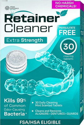 Weiss Naturals Retainer Cleaner Tablets, Invisalign Cleaner, Remove Stains, Odor