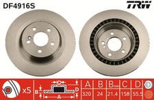 2x Bremsscheibe TRW SINGLE DF4916S f&uuml;r MERCEDES SL W222 KLASSE C216 X222 R230
