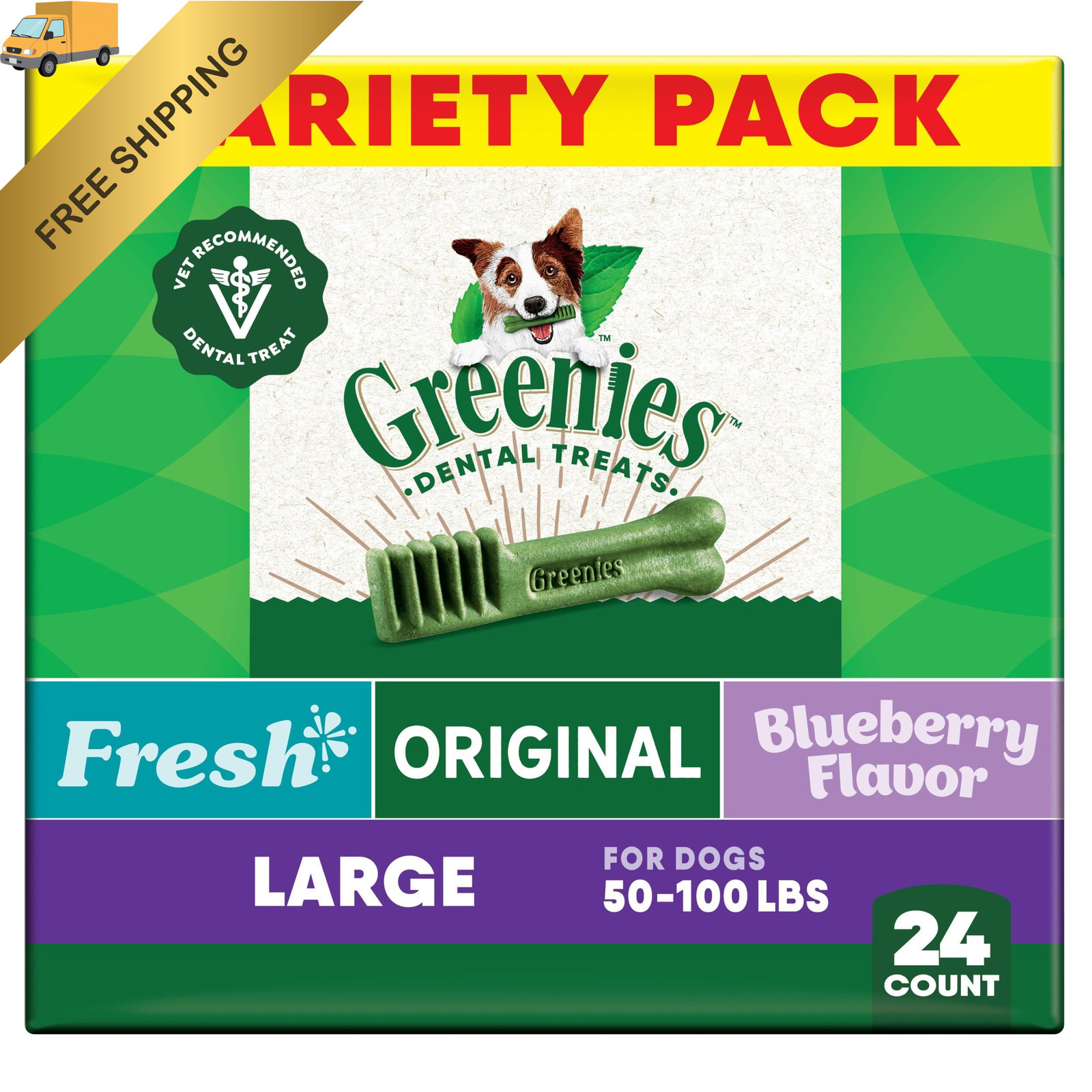 Greenies Dog Treats, Veterinarian-Recommended 24 Count (Pack