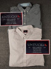 UNTUCKit Dress Shirts Mens 2XL Set Of 2 Wrinkle Free Long Sleeve Button Up EUC