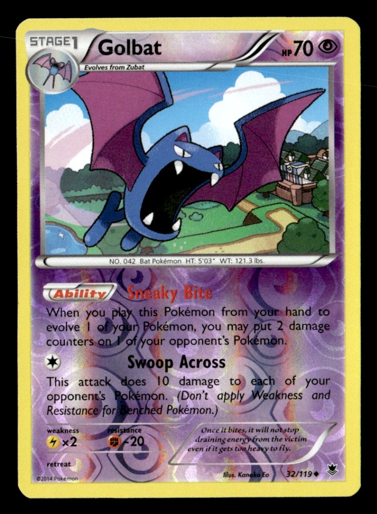 Golbat Uncommon Reverse Holo XY - Phantom Forces 32/119 LP Pokémon TCG