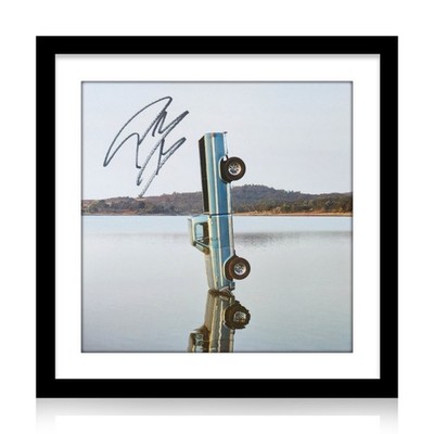 Post Malone signiert 11x11 Kunstkarte gerahmt Display