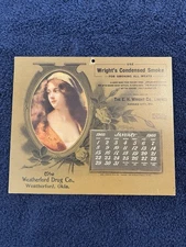 THE WEATHERFORD DRUG CO. - Oklahoma - 1905 Advertising Calendar - Wright's Smoke