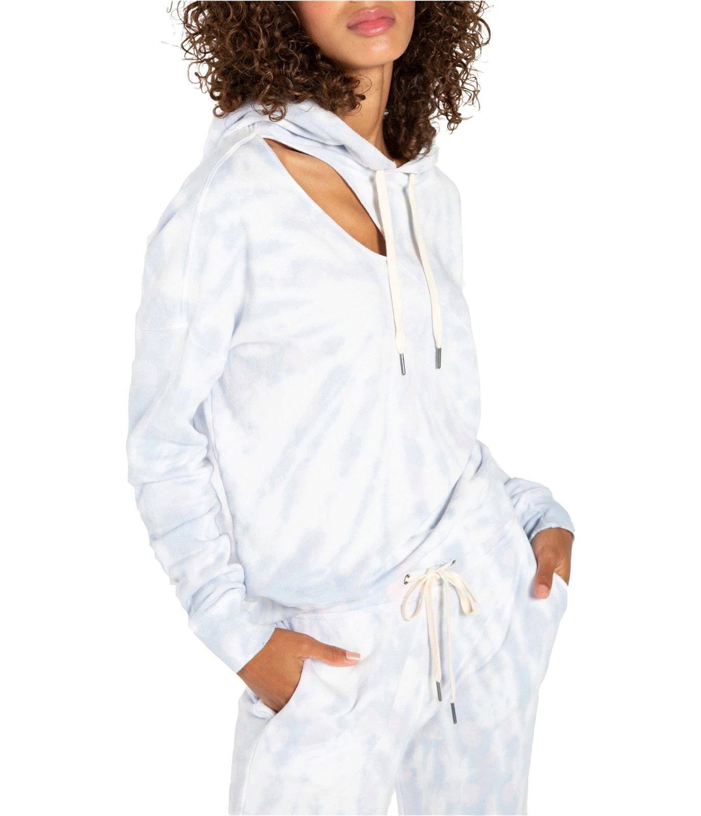 n:philanthropy Womens Fran Deconstructed Hoodie Sweatshirt