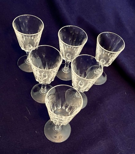 6 Cristal d'Arques-Durand VERSAILLES Cordial Liqueur Glasses Crystal France vtg - Picture 4 of 6