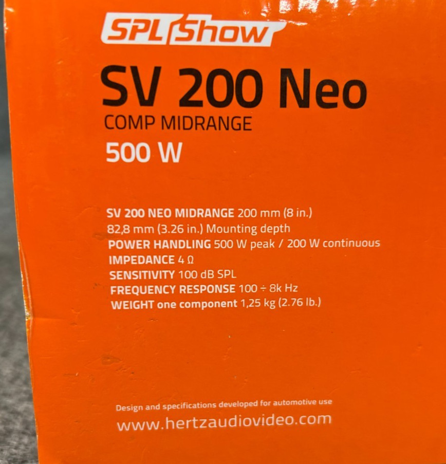HERTZ AUDIO SPL Show Series SV 200 NEO 8 in. SPL 4-Ohm Midrange Speakers