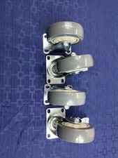 Set Of 4 Heavy Duty 4" Castor Wheels, 2 W/Brakes And Swivel 360 degrees...