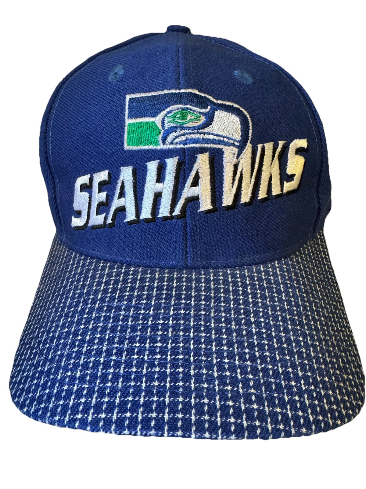 Vintage NFL Seattle Seahawks Pro Line Strap back Blue Hat Cap Big Logo OBO