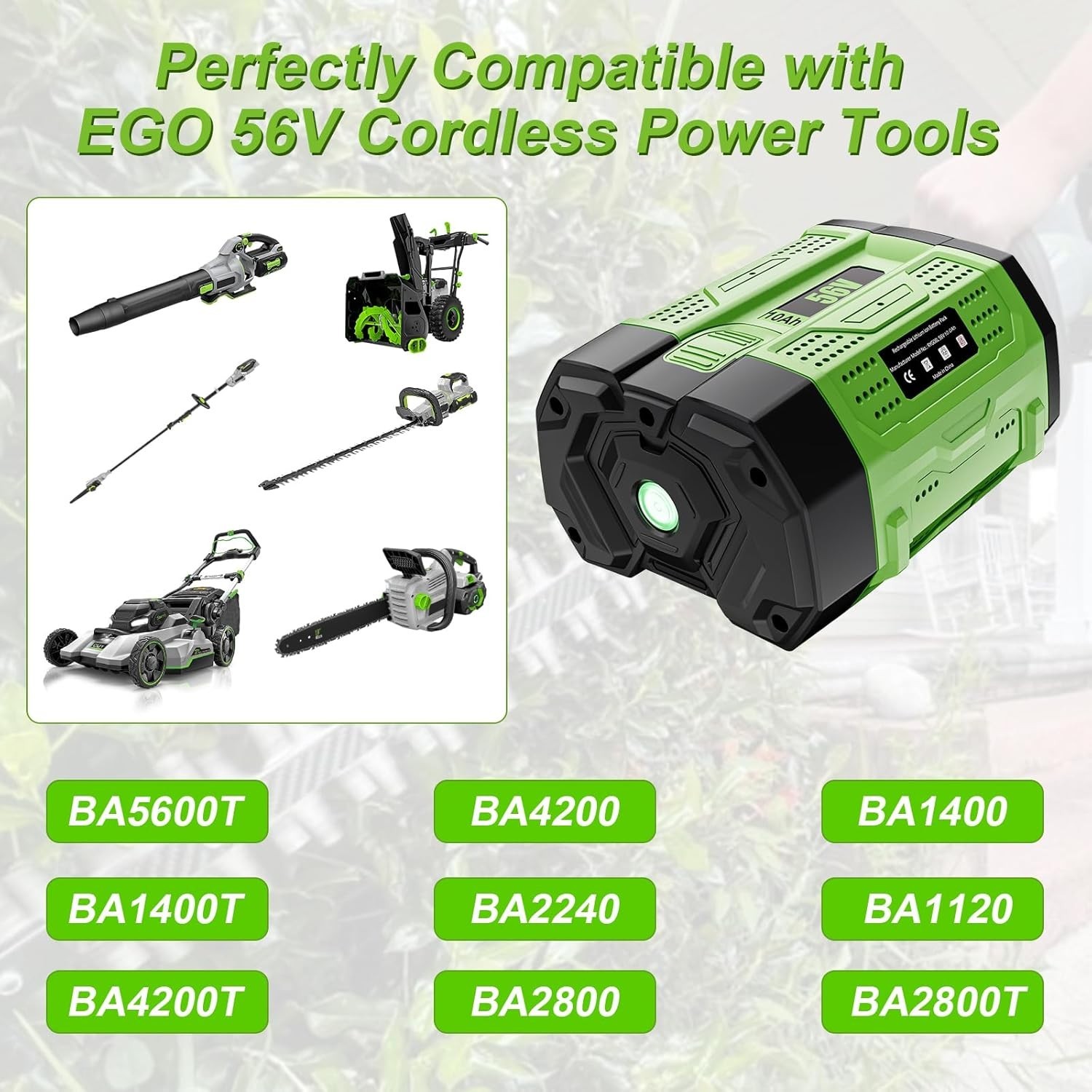 10 Ah For EGO BA5600T Power+ 56V POWER Lithium-Ion BA4200 BA2800T Battery 56Volt